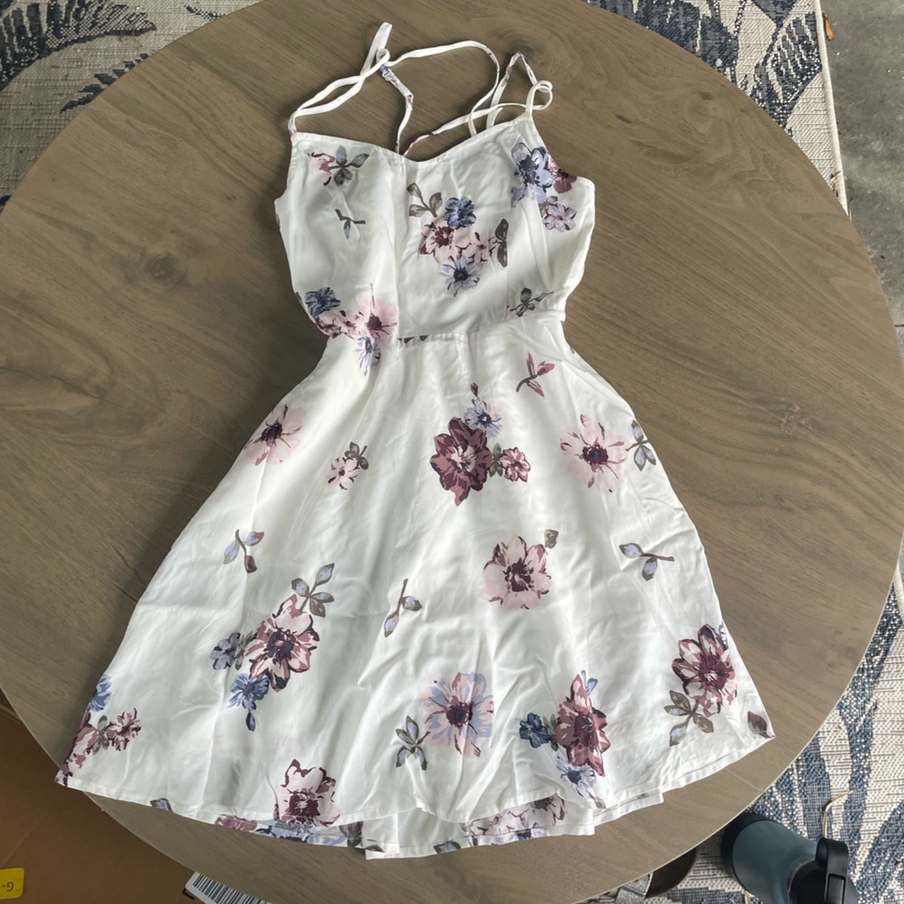 Garage white floral dress